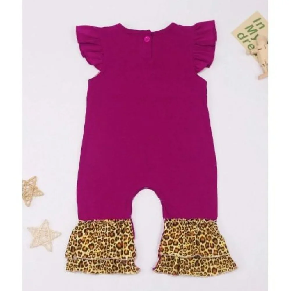 Boutique Baby Girls Thanksgiving Turkey Ruffle Romper Jumpsuit
